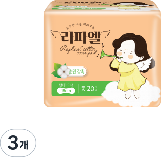 라파엘 롱 팬티라이너, 20매, 3개
