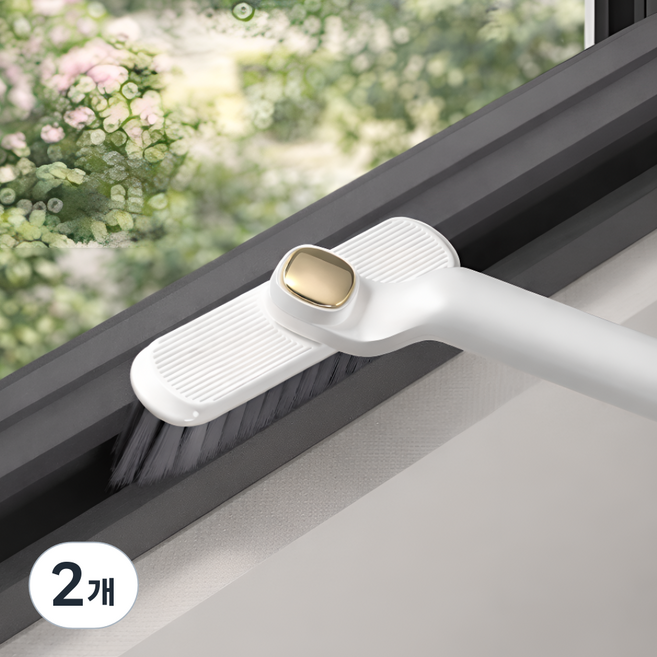 플랜젯 욕실 주방 틈관리 회전식 청소툴 구석먼지 제거용 핸디 청소툴, 화이트, 2개