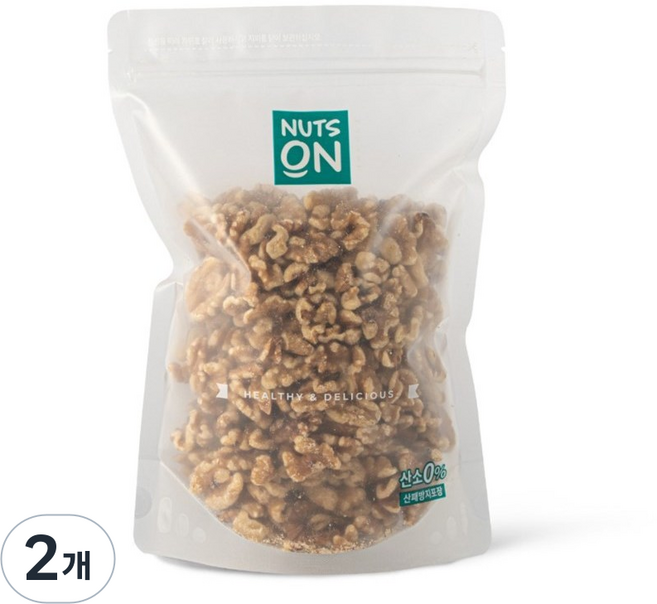 너츠온 호두 / 고소한 원물 그대로/ 호두 견과/ 깐 호두 / 호두 반태 / 무가미 / 지퍼백 소포장, 2개