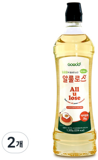 구도 알룰로스 시럽 액상 설탕대신 저당 식이섬유 커피, 2개, 1.32kg