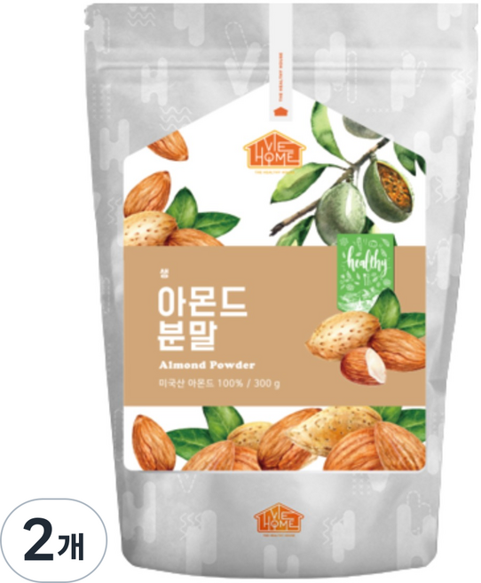 건강한우리집비옴 고소한 생 아몬드 가루 100%분말, 2개