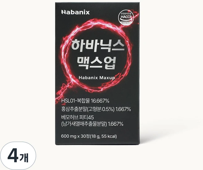 하바닉스 맥스업, 4개, 30정 - 쿠팡