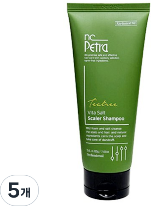 엔씨페트라 티트리 비타솔트 스케일러 탈모 비듬 샴푸, 5개, 200ml