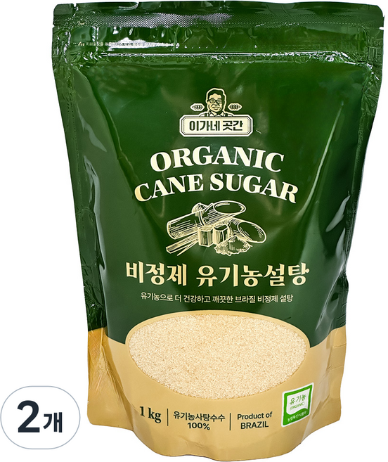 이가네곳간 비정제 유기농 설탕 황설탕 원당, 황설탕1kg+밝은황설탕1kg, 1kg, 2개