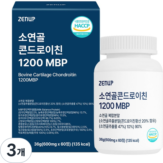 젠업 소연골 콘드로이친 1200 뮤코다당단백, 3개, 60정