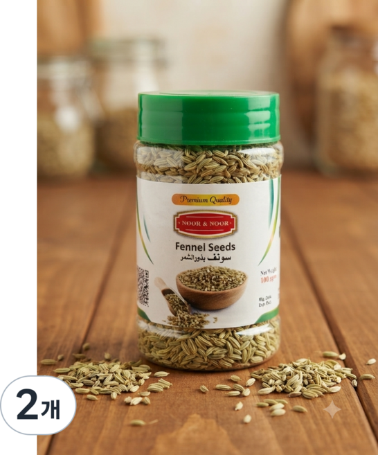 NOOR FENNEL SEEDS SOUNF MADURU (PAKISTAN) / 회향씨드, 100g, 2개