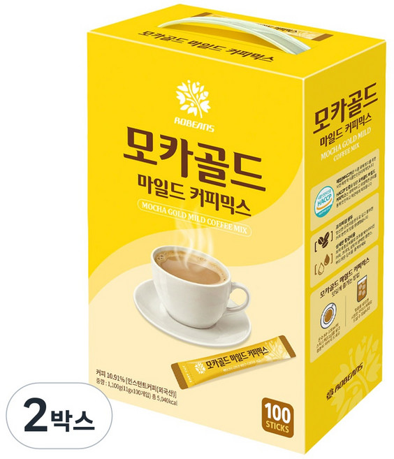모카골드 마일드 커피믹스, 11g, 2박스, 100개입