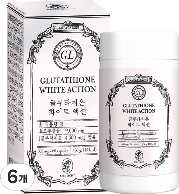 스킨라이트 고함량 글루타치온 다이렉트 화이트 (글루타치온 순함량 4500mg), 60정, 6개