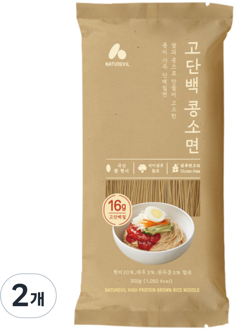 네이처빌 고단백콩소면, 2개, 300g