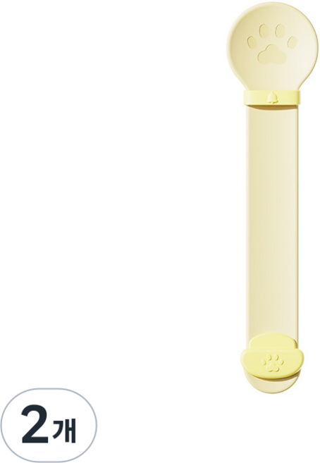 발바닥 캣스틱 짜개 스푼, 2개, 옐로우