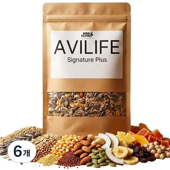 앵무새 배합 알곡사료 아비라이프 시그니처 플러스, 6개, 1kg