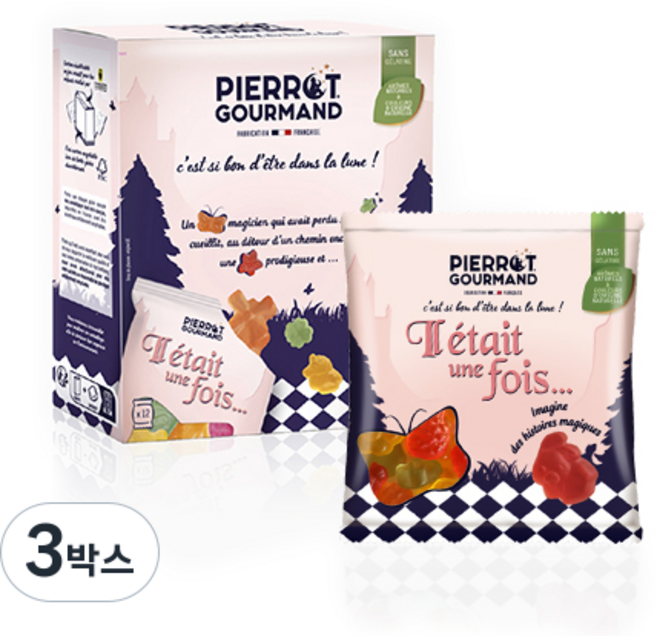 [피에로구르망] 원스어폰어타임 젤리 프랑스 명품 과일젤리 수입젤리 비건젤리 (피에르구르망), 264g, 3박스