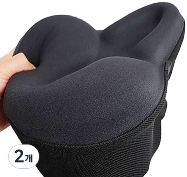 MB 자전거 안장 쿠션 커버 전립선 실내 실외 5CM, 블랙, 2개