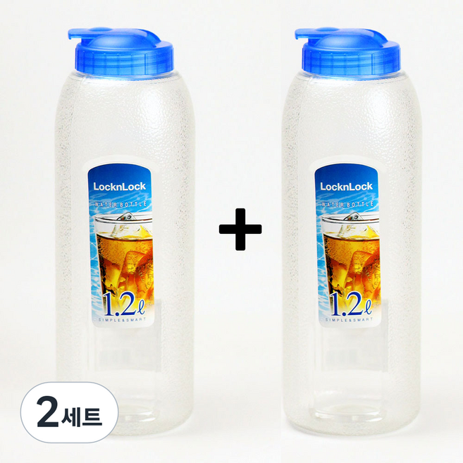 1+1 락앤락 냉장고 물통 도어포켓 식탁 주방 식당 업소용 물병, 혼합, 2개, 1200ml