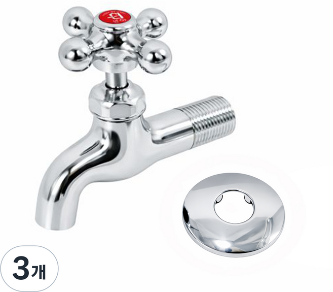 비욘드퍼니싱 국내생산 왕분리형 십자핸들 수도꼭지 KC, 3개