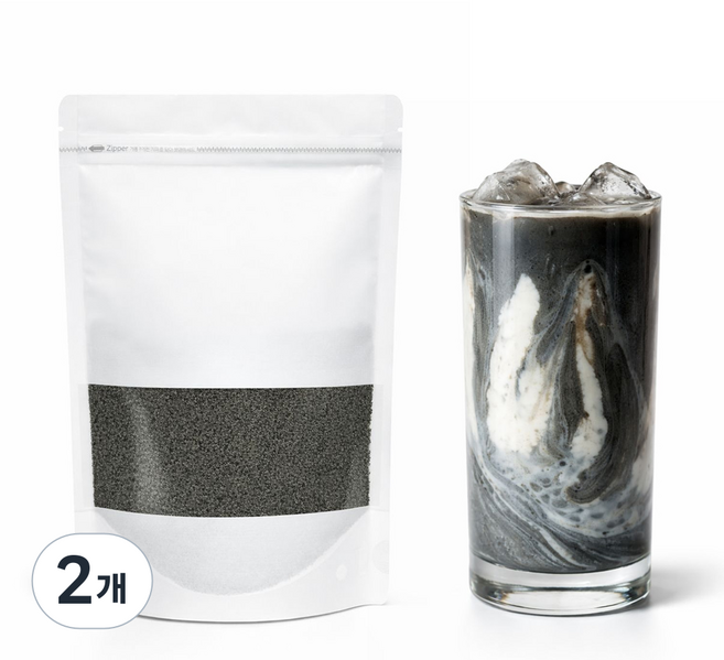 볶은 흑임자가루 검정깨 검은깨 분말, 2개, 200g