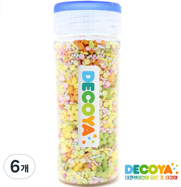 데코야 스윗 스프링믹스 스프링클 간편용기 (스프링클/제과제빵/데코), 6개, 80g
