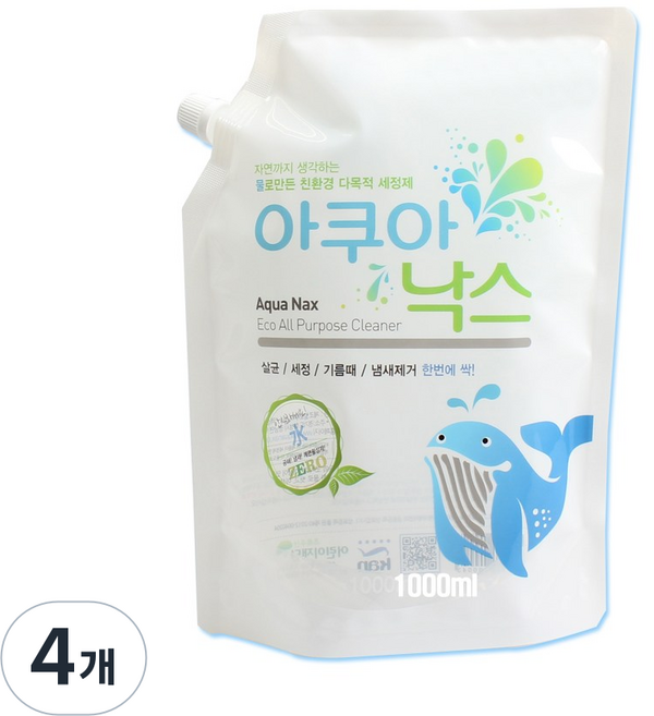 아쿠아낙스 다목적 세정제 리필형, 1L, 4개