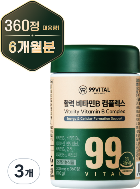 99바이탈 활력 비타민B 컴플렉스, 3개, 360정