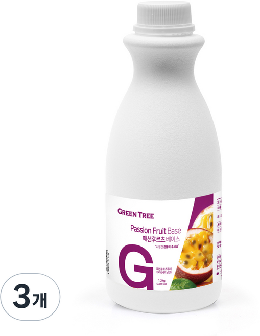 그린트리 패션후르츠 에이드 베이스, 3개, 1.2kg
