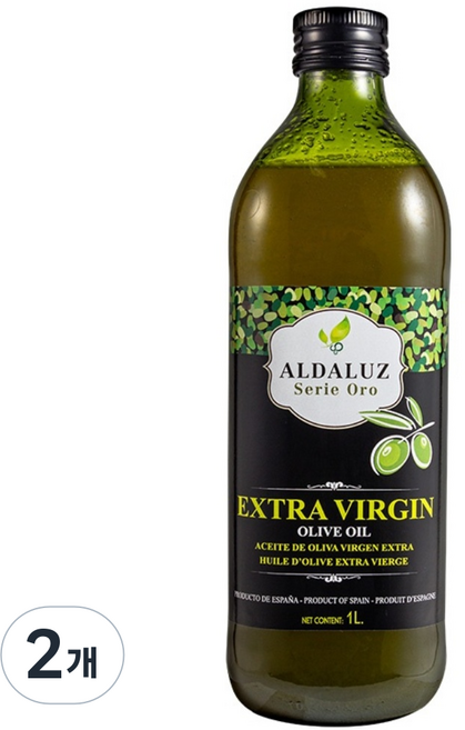 알다루즈 엑스트라버진 압착 올리브오일(산도0.2), 2개, 1L