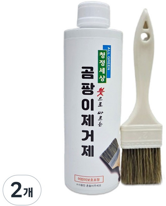 청정세상 붓으로 바르는 곰팡이 제거제 (붓포함), 500g, 2개