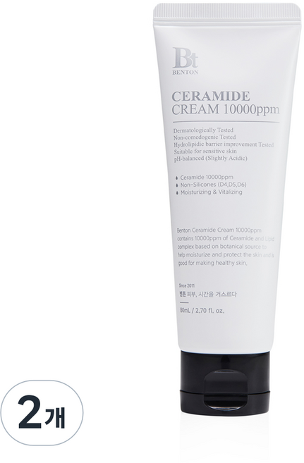 [벤튼] 피부 장벽 진정 세라마이드 크림, 2개, 80ml