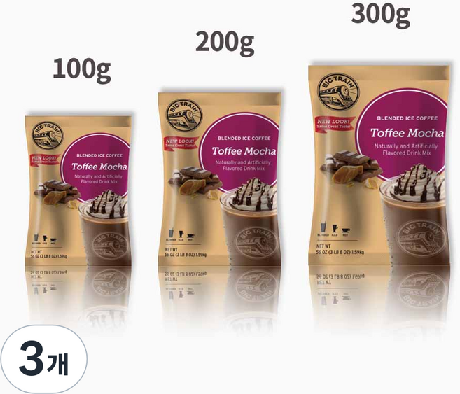 빅트레인 토피 모카 파우더, 300g, 1개입, 3개