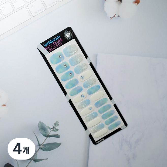 위쁨 네일스티커 네일팁 젤네일스티커, 4개, WEN009