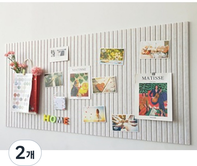 데일리담 무타공 부착식 펠트 게시판 알림판 메모판 120x60 120x80, 2개