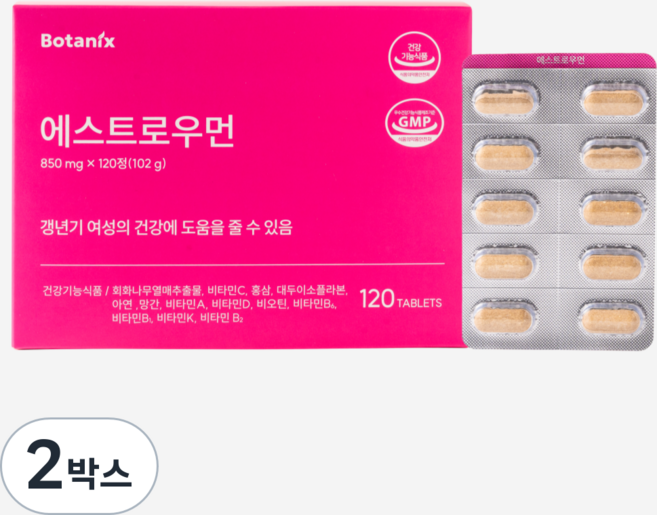 에스트로우먼 갱년기 여성 건강 회화나무추출물 영양제, 2박스, 120정