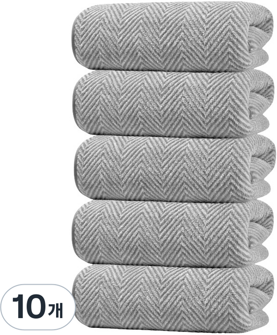 Ahomeone 호텔 수건 고흡수력 극세사 먼지없는 수건 세면 타월 130g, 그레이, 10개