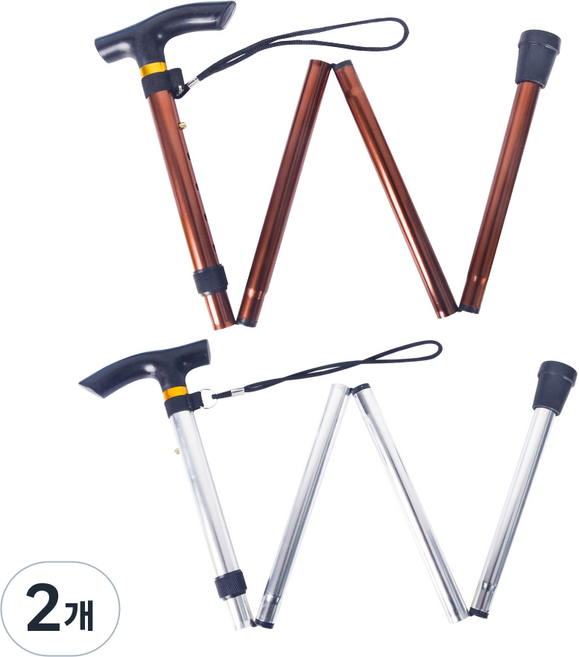 Corewell 4단 접이식 등산스틱 1초 설치 등산부터 일상까지, 2개, 검정색