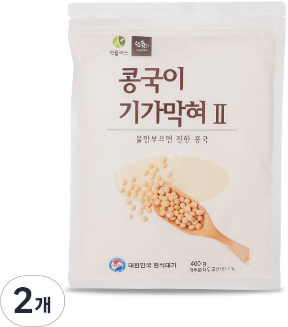 초림단지묵 국산 콩물 콩가루 400g 4인분 물만타면 콩국수, 2개