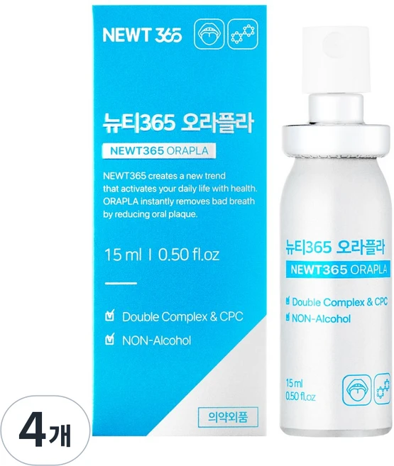 뉴티365 오라플라 구강 스프레이, 4개, 15ml - 쿠팡