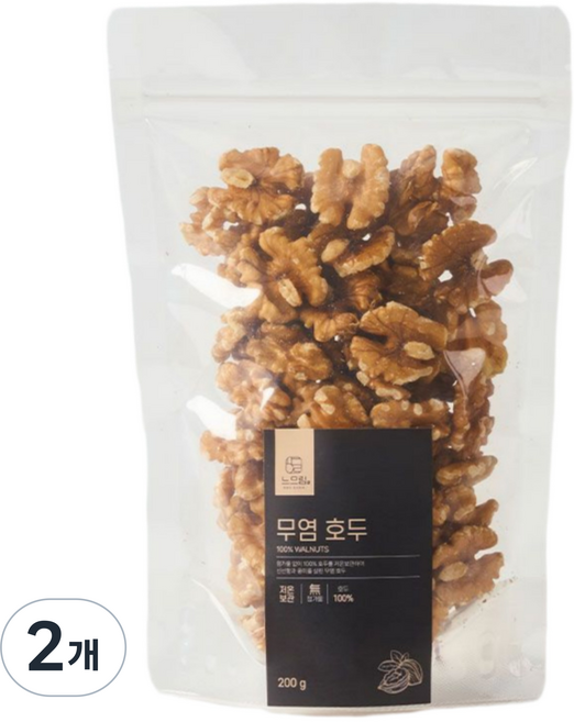 느으림 저온보관으로 더 신선한 무염 호두, 2개, 200g