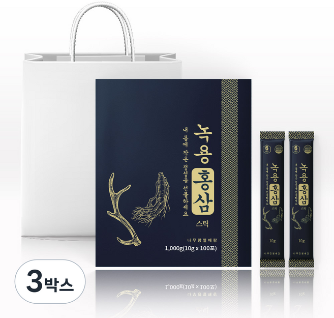 나무랑열매랑 녹용홍삼스틱, 100회분, 3박스