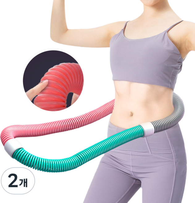 오완핏 스프링 뱃살 다이어트 훌라후프, 혼합, 2개, 1.2kg