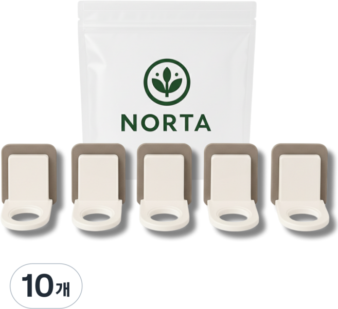 노르타 무타공 간편설치 샴푸걸이 홀더, 10개, 실버