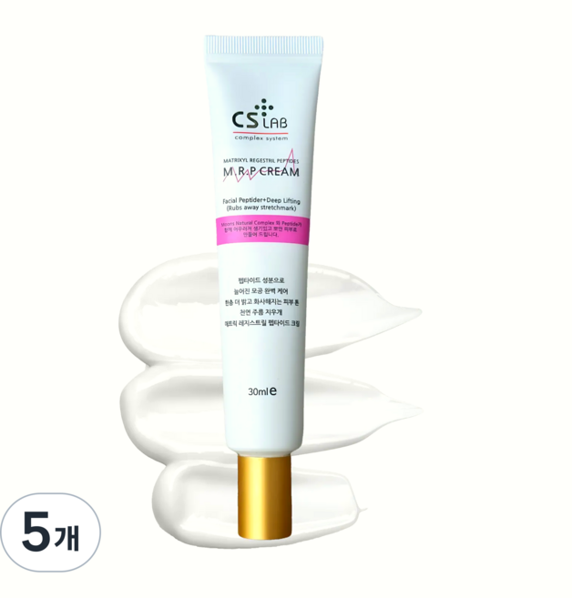 MRP 엠알피 크림 셀럽들이 선택한 보습 미백 눈가 목 주름지우개 씨에스랩 고함량 바이오펩타이드, 30ml, 5개