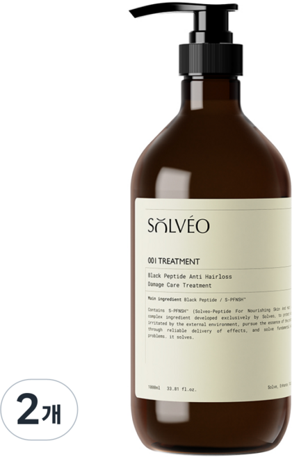 솔브이오 극손상 케라틴 약산성 탈모 트리트먼트, 2개, 1L