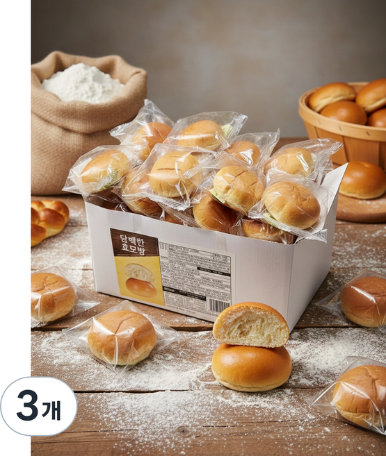담백한 효모빵(32여개입) 800그람 대용량, 3개, 800g