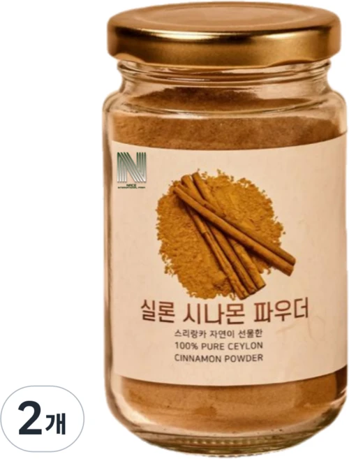 네이스팜 실론 시나몬 파우더 (스리랑카 최상위 Alba 등급 시나몬가루 계피가루), 80g, 2개 - 쿠팡