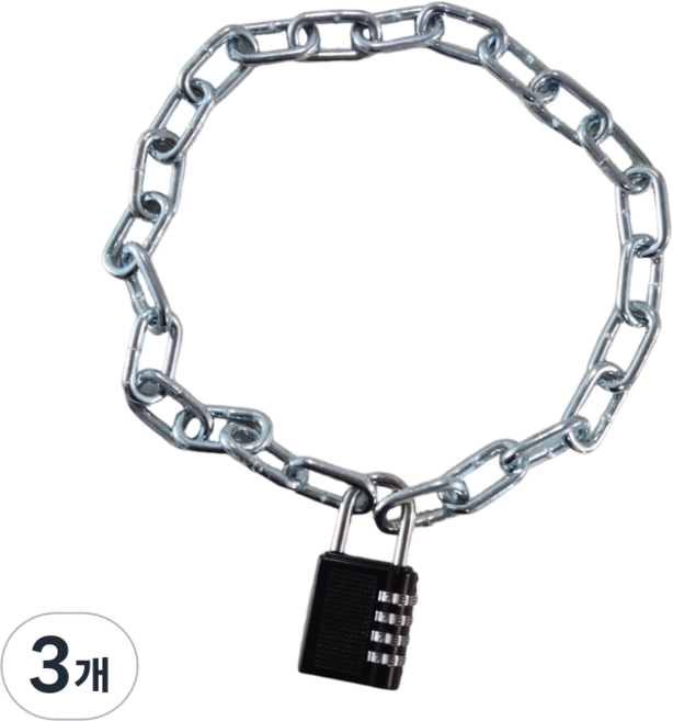 진진체인 쇠사슬 자물쇠 체인 70cm 대문 창고 현관문 잠금 도난방지 가정용, 실버, 3개