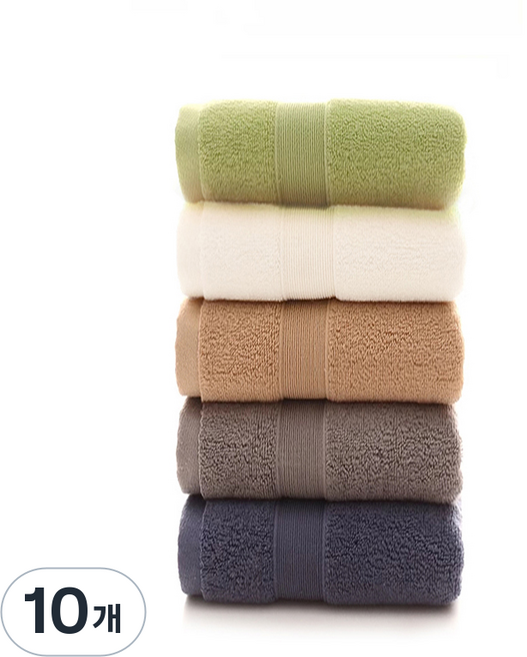 록신 호텔수건 타월 코면사 부드러운 540GSM 40수 5종세트, 믹스, 10개