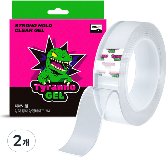 티라노겔 다용도 초강력 실리콘 양면 테이프 30mm x 3m 투명, 2개