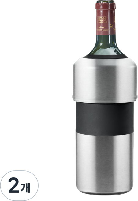 빈아미고 아이스리스 칠러 750mL+샴페인 와인 스텐 쿨러 실버, 2개, 750ml