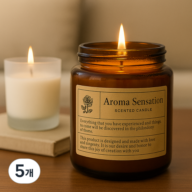 보르넬리 향기좋은 향초 캔들 집안 주방 냄새제거, 5개, 190g, 프리지아