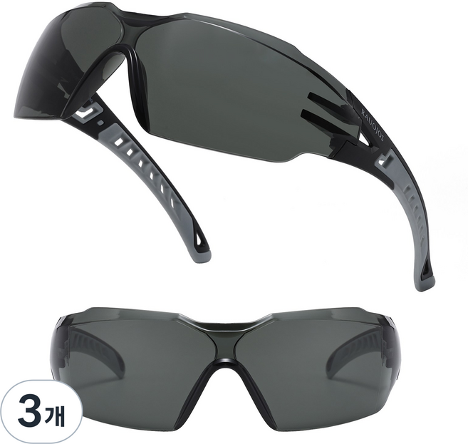 RAUOJOS 보안경 작업 보안경 김서림방지 방수의 고글 스포츠 고글 ROS-SG247, 3개, 회색