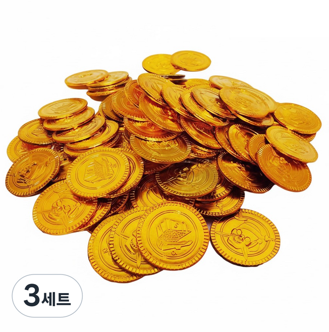 JL매직 돈 나오는 마술코인 금화 소품 파티 대량 가짜황금동전(100개입), 3세트